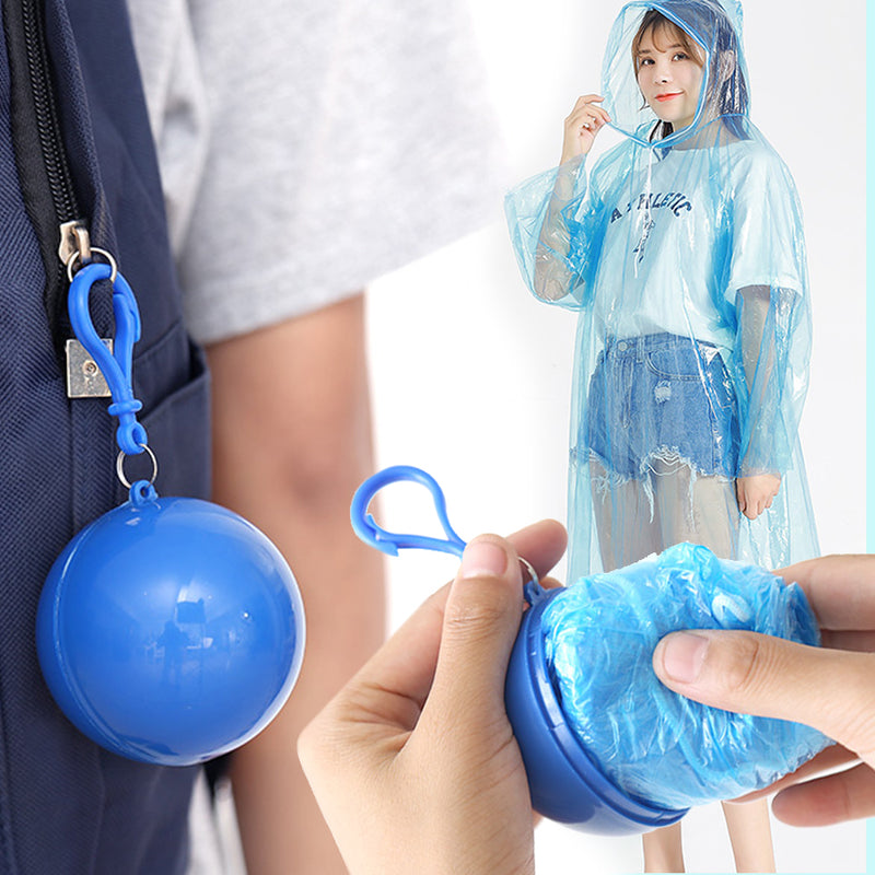 idrop Raincoat Capsule Ball - Portable Disposable Plastic Rain Coat Mini Storage