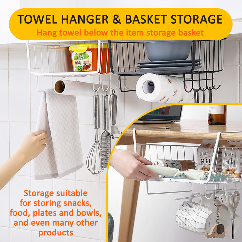idrop Multifunctional Hanging Basket Kitchen Drawer Cabinet Rack Shelf / Rak Kabinet Dapur Pelbagai Guna / 多功能抽屉篮