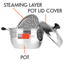 idrop 22CM Multipurpose Kitchen Cooking Pot and Steamer Cooker
