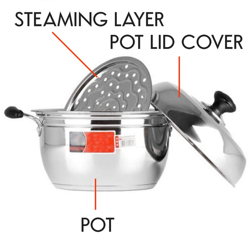 idrop 22CM Multipurpose Kitchen Cooking Pot and Steamer Cooker