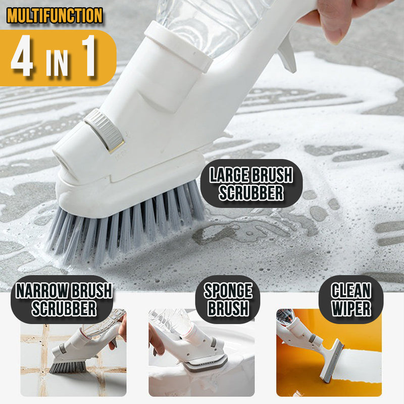 idrop [ 5PCS ] 4 IN 1 Multifunctional Cleaning Scrubber Sponge Wiper and Brush with Water Spray / Berus & Span Cuci / 五件套玻璃刮带海棉擦配可插水瓶(可喷水清洁套装)
