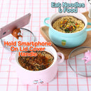idrop [ 800ml ] 15CM Ceramic Noodle Bowl with Lid Cover Smartphone Holder / Mangkuk Mee Seramik 15CM dengan Penutup Kaca / 萌趣手机支架陶瓷面碗(15CM)