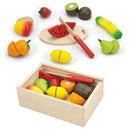 idrop WOOD TOYS - FRUIT SET - Children Food Cutting Toy Box Set