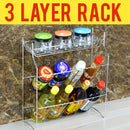 idrop 3 LAYER Stainless Steel Kitchen Seasoning  Bottle Shelf Storage Rack