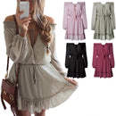 idrop Women's V-Neck Summer Casual Loose Dress