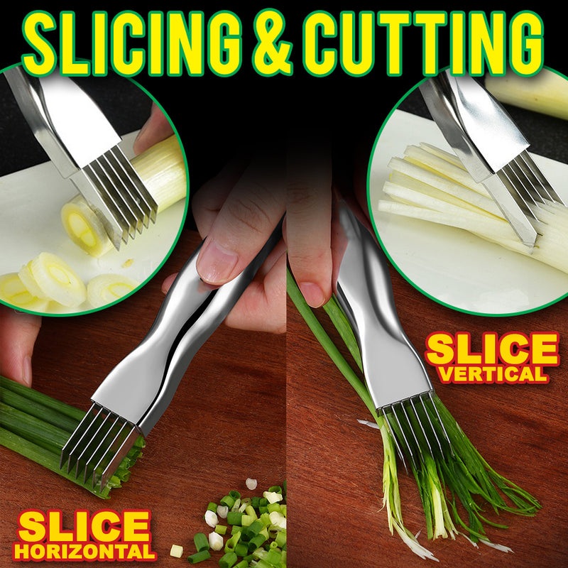 idrop Stainless Steel Vegetables and Scallion Cutter & Slicer / Pisau Bilah Pemotong Sayur / 不锈钢松肉器(不锈钢切葱器