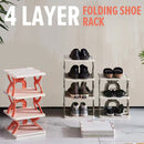 idrop [ 4 LAYER ] Folding Shoe Rack / Rak Kasut Senang Lipat Empat Lapisan / 四层折叠鞋架彩盒包装