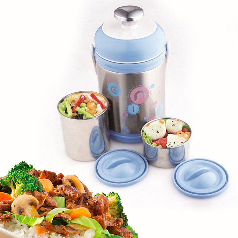 idrop 900ML Portable Metallic Food / Drink Container Set