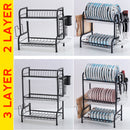 idrop [ 2 LAYER / 3 LAYER ] Kitchen Household Multifunction Utensil & Tableware Dishrack Storage Shelf Rack / Rak Pinggan Mangkuk bertingkat / 2层/3层 厨房家用多功能餐具餐具碗碟架储物架置物架