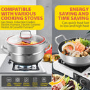 idrop [ 26CM / 28CM ] Stainless Steel Honeycomb Nonstick Cooking Wok SUS316 Heightened Hotpot With Steamer Layer / Periuk Memasak Keluli Tahan Karat dan Pengukus / (全满内蜂窝)26CM/28CM不粘SUS316加高火锅带蒸格