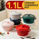 idrop [ 1.1L / 3.2L ] Ceramic Casserole Cooking Pot Bowl