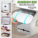 idrop [ 2 IN 1 ] Wall Mounted Trash Rubbish Bin + Tissue Plastic Roll Storage / Tong Sampah + Kotak Simpanan Tisu & Plastic / 塑料中号滑盖壁挂垃圾桶