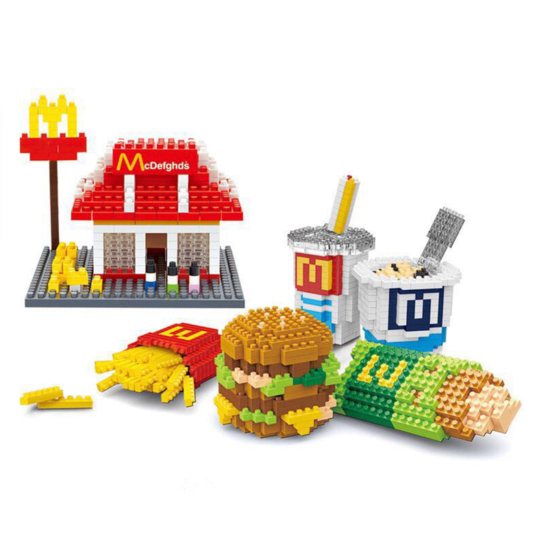 idrop [ My Restaurant & Food ] 6 IN 1 ( 1600 Pcs ) Model Toy Mini Building Blocks
