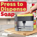 idrop Sponge & Dishwashing Soap Container Holder Press Dispenser