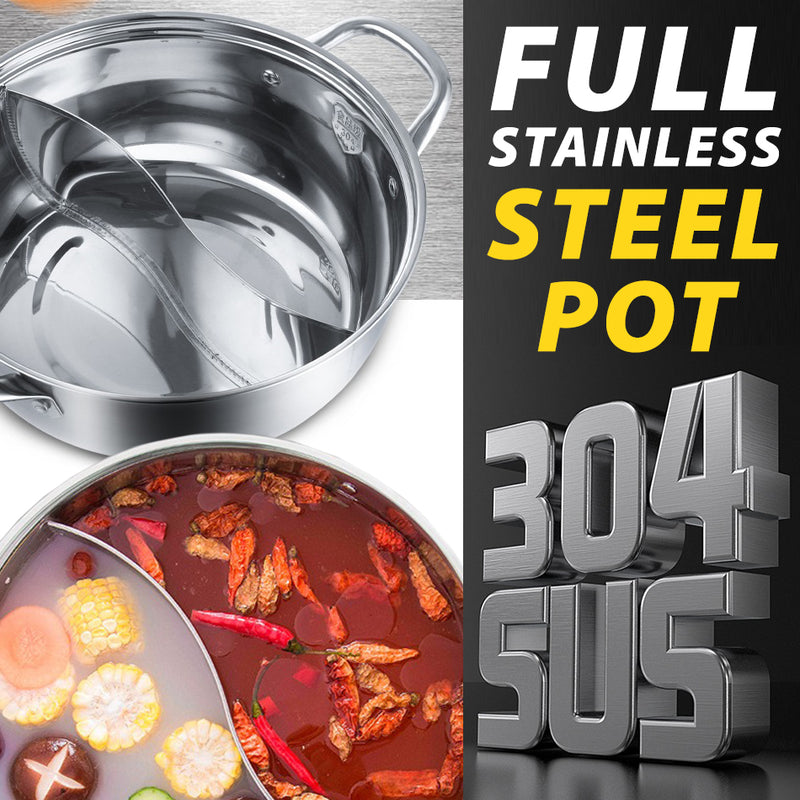 idrop [ 34CM ] 2 IN 1 SUS304 Stainless Steel Deep Hot Pot Cooker