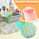 idrop Retractable Kitchen Drainage Wash Basket / Bakul Basuh Sayur dan Buah / 双层可伸缩塑料沥水蓝