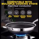 idrop [ 34CM ] Honeycomb Nonstick SUS316 Stainless Steel Cooking Wok with Glass Lid Cover / Kuali Memasak Keluli Tahan Karat / (内外蜂窝)(玻璃盖)34CM不粘炒锅(全印 316)