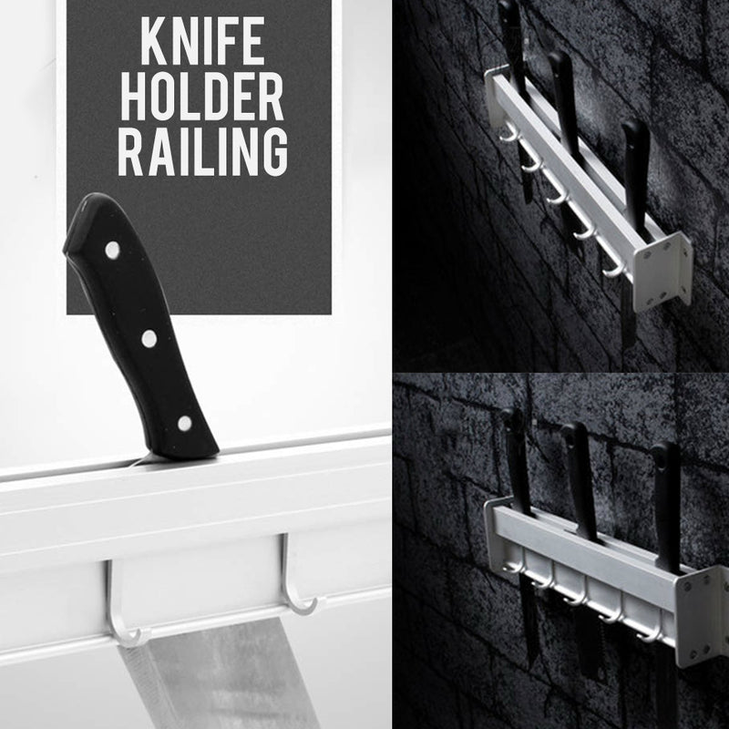 idrop Multipurpose Kitchen Wall Mounted Knife & Utensil Holder Railing
