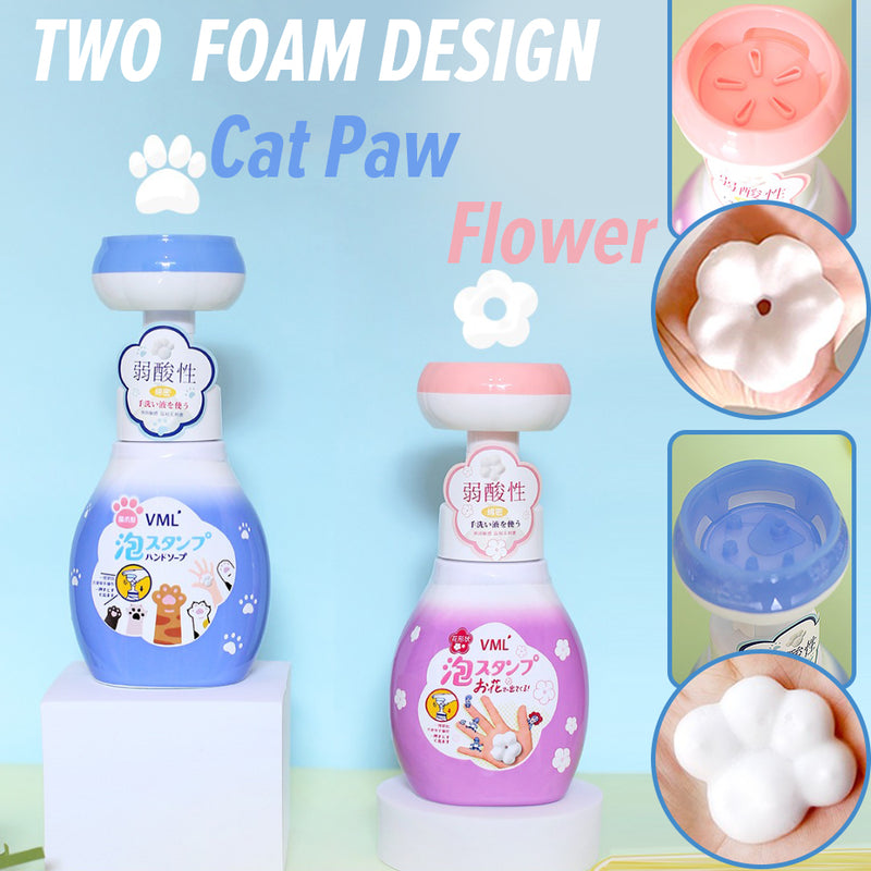 idrop [ 316ml ] FLOWER & CAT PAW Foam Children Kids Hand Sanitizer / Pencuci Tangan Kanak-kanak Buih Bunga & Tapak Kucing / 猫爪&花朵弱酸性洗手液316ML(VML)