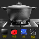 idrop [ 24CM ] Marble Stone Coated Casserole Soup Pot / Periuk Sup / 24CM汤锅(玻璃盖)