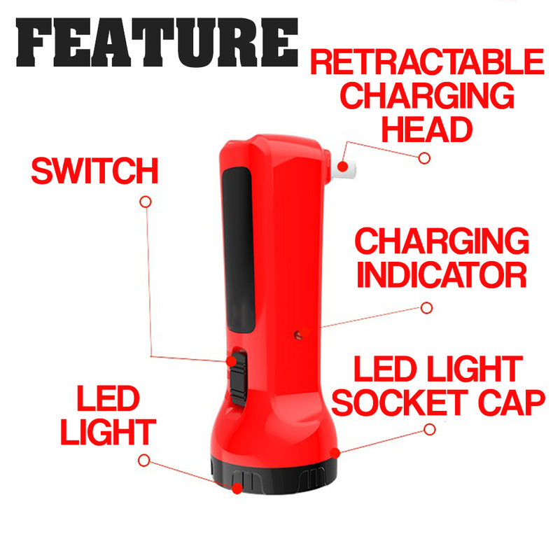 idrop LED Light Rechargeable Flashlight Bright Torch Light [ 4X 0.1W ]