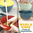 idrop 19CM Double Layer Fruit Vegetable Wash Basket Food Bowl