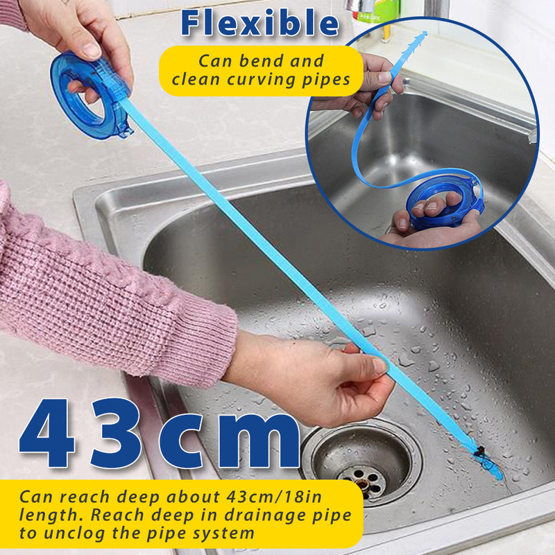 [ 43cm ] Retractable Drain Opener Plumbing Sewage Dredge Clog Cleaner / Pembersih Paip Tersumbat / 可伸缩通水道器