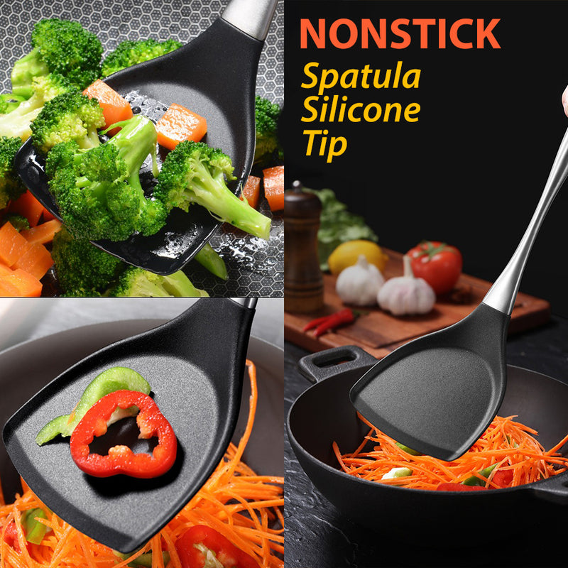 idrop Nonstick Heat Resistant Silicone Tip 318 Stainless Steel Spatula