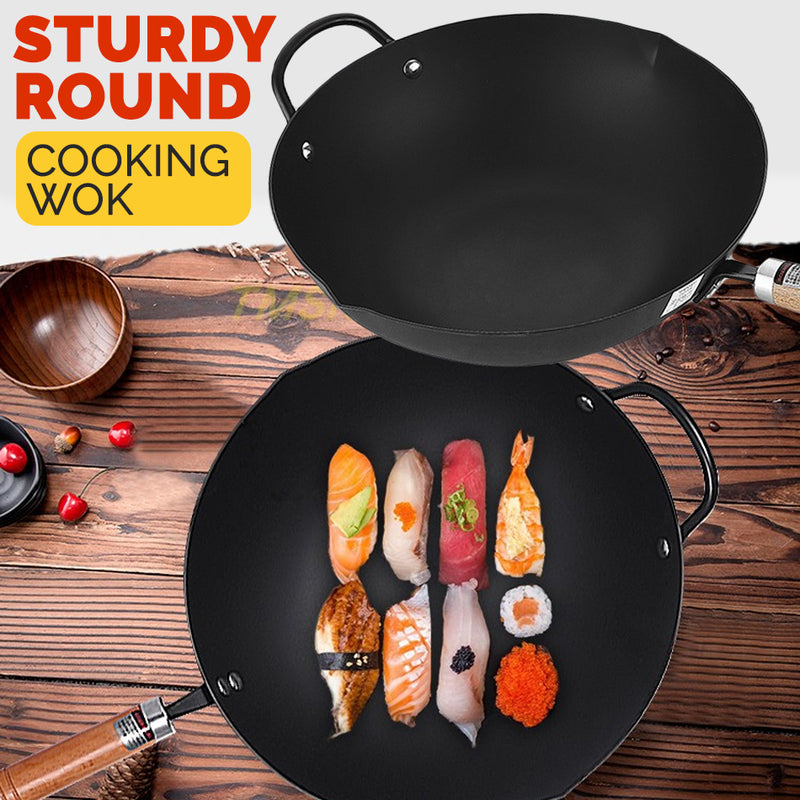 idrop 33CM Nonstick TAMASAKI Round Bottom Kitchen Cooking Wok