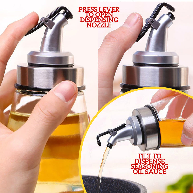 idrop 180ml Glass Oil Seasoning Sauce Dispenser Bottle Jar [ 1pc ]
