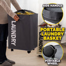 idrop Household Dirty Laundry Clothes Storage Basket with Wheels