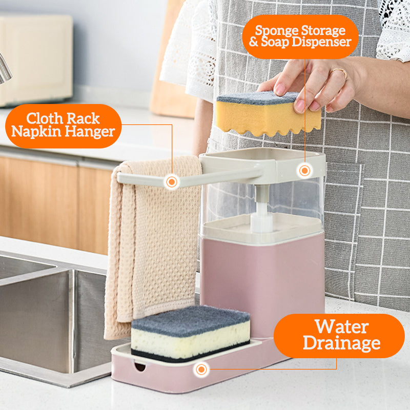 idrop Household Dishwashing Soap Liquid Press Dispenser Storage