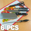 idrop [ 6pcs ] Stainless Steel Kitchen Knife Set + Chopping Board