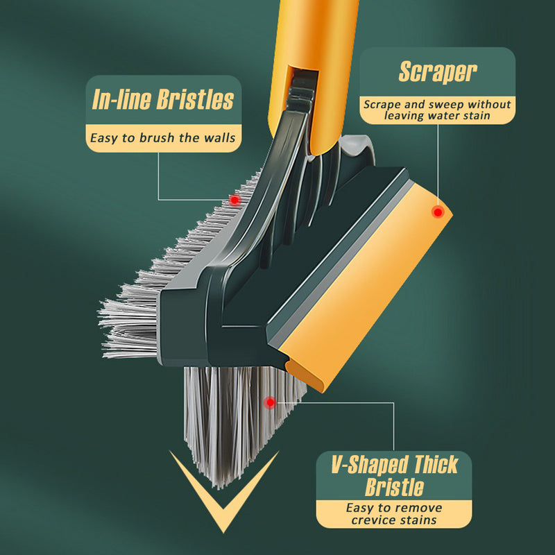 idrop [ 3 IN 1 ] Multifunction Srubbing Brush & Scraper Sweeper V-Shape Bristle / Berus Penyapu Pelbagai Guna 3IN1 / 三合一多用刷(一字型刷毛+V型刷毛+贴合 刮条)