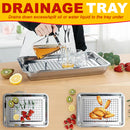 idrop Rectangular Aluminium Kitchen Food & Drainage Tray [ 28.5 x 38.5cm ]