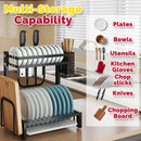 idrop Stainless Steel Kitchen Draining Dishrack & Utensil Multi Storage Unit