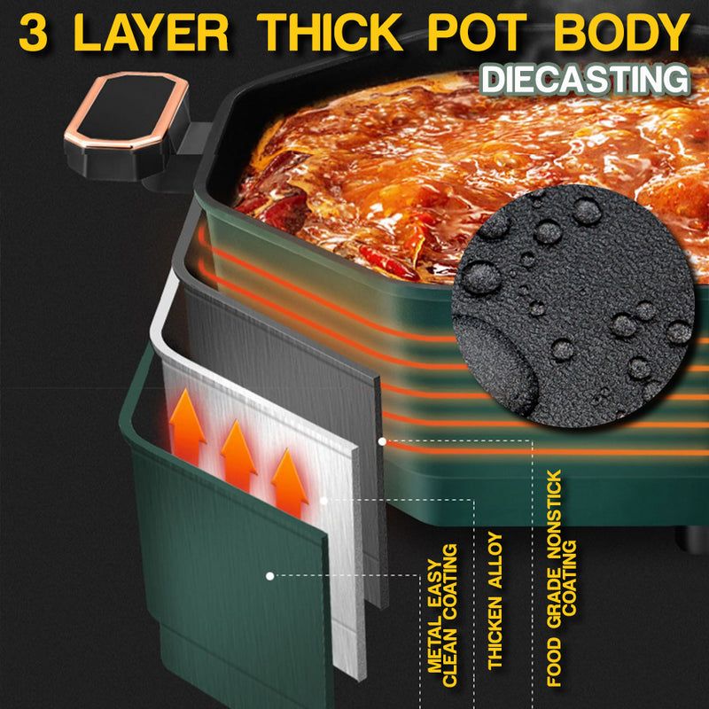 idrop [ 5L ] Octagonal Electric Nonstick Cooking Hotpot / Periuk Masak Hot Pot Bentuk Octagon / 八角电火锅 5升
