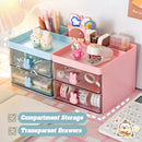 idrop [ 2 LAYER ] Desktop Table Drawer Storage Box for Stationary and Makeup / Kotak Meja Rak Penyimpanan Untuk Alat Tulis & Alat Solek / 塑料双层抽屉桌面收纳格
