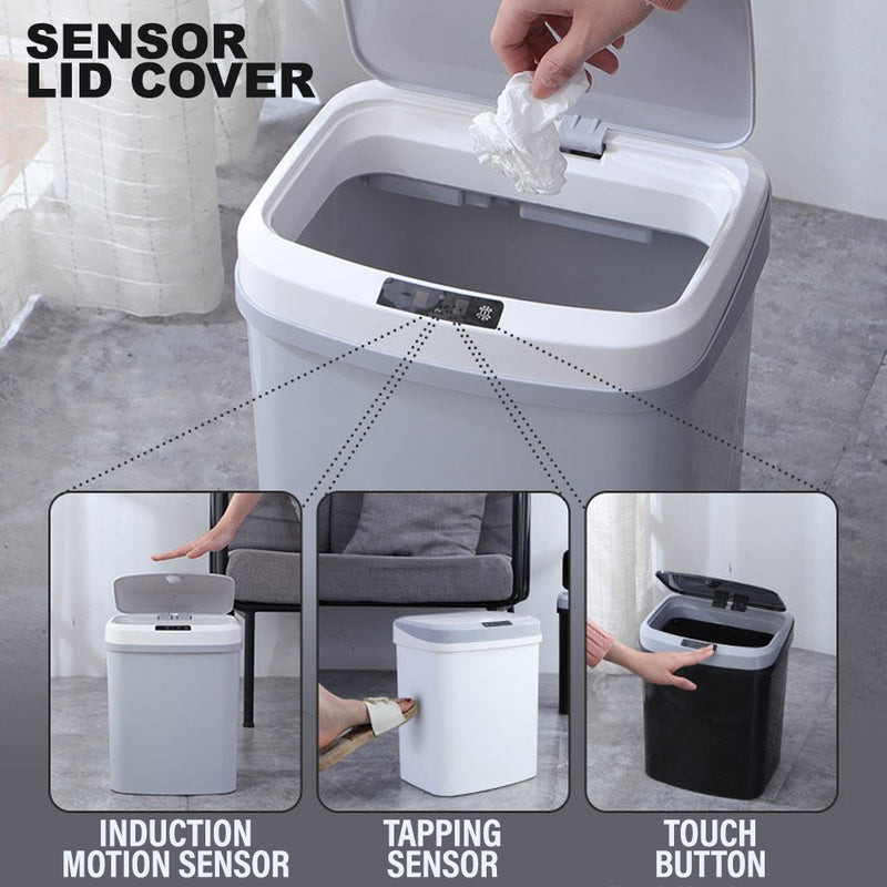 idrop 15L Rechargeable Smart 3D Trash Rubbish Bin with Induction Motion Tap and Touch Sensor