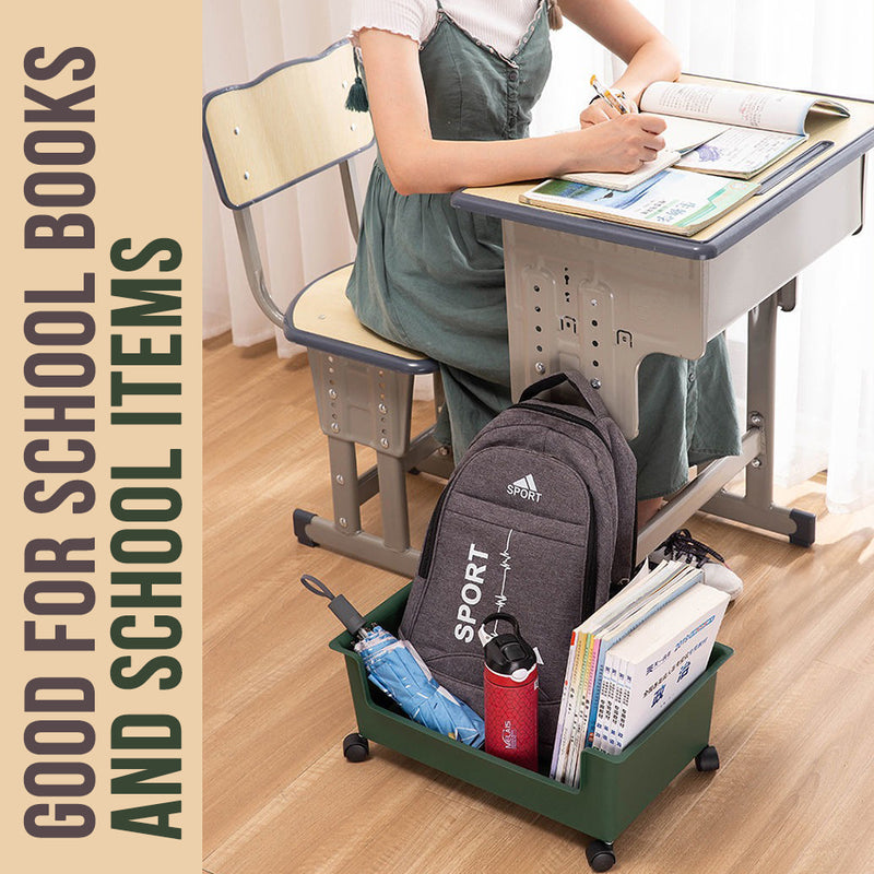 idrop Portable Movable School Book & Bag Storage Box / Kotak Mudah Alih Penyimpanan Buku Sekolah & Beg / 书包书本收纳箱带轮子小号(塑料)