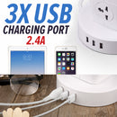 idrop [ 2 LAYER ] Multiple 8 Plug Powerpoint 3 USB Port Tower / Palam Tenaga / 2层手提立式插(全铜)3米 线3个USB插口)(8位插+3USB