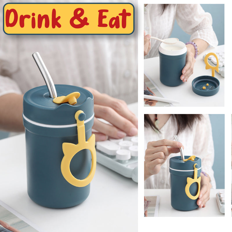 idrop 330ml Portable Eating Drinking Cup + Spoon