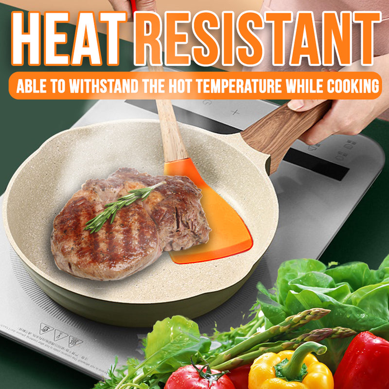 idrop Kitchen Silicone Cooking Spatula with Wooden Handle