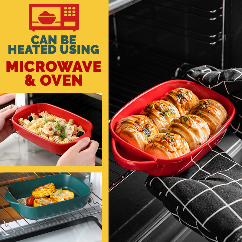 idrop [ 500ml ]Ceramic Baking Bowl Tray Plate Serveware Tableware