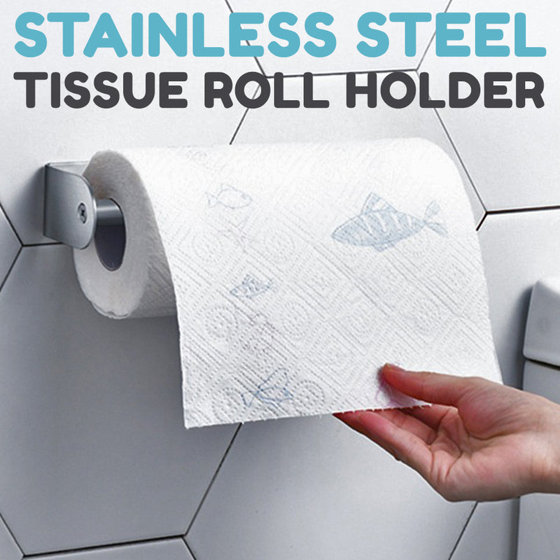 idrop Short Handle Tissue Roll Holder SUS304 Stainless Steel / Pemegang Tisu Gulung Keluli Tahan Karat / 304不锈钢圆柱形纸巾架(短杆)13CM (无痕贴)