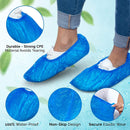 idrop [ 100pcs ] Disposable Shoe Cover Waterproof & Wear-Resistant Dust Proof Foot Cover Plastic / Sarung Plastik Kasut Pakai Buang 100 Keping / 超厚一次性鞋套CPE室内防滑耐磨家用防水雨天塑料防尘特加厚脚套