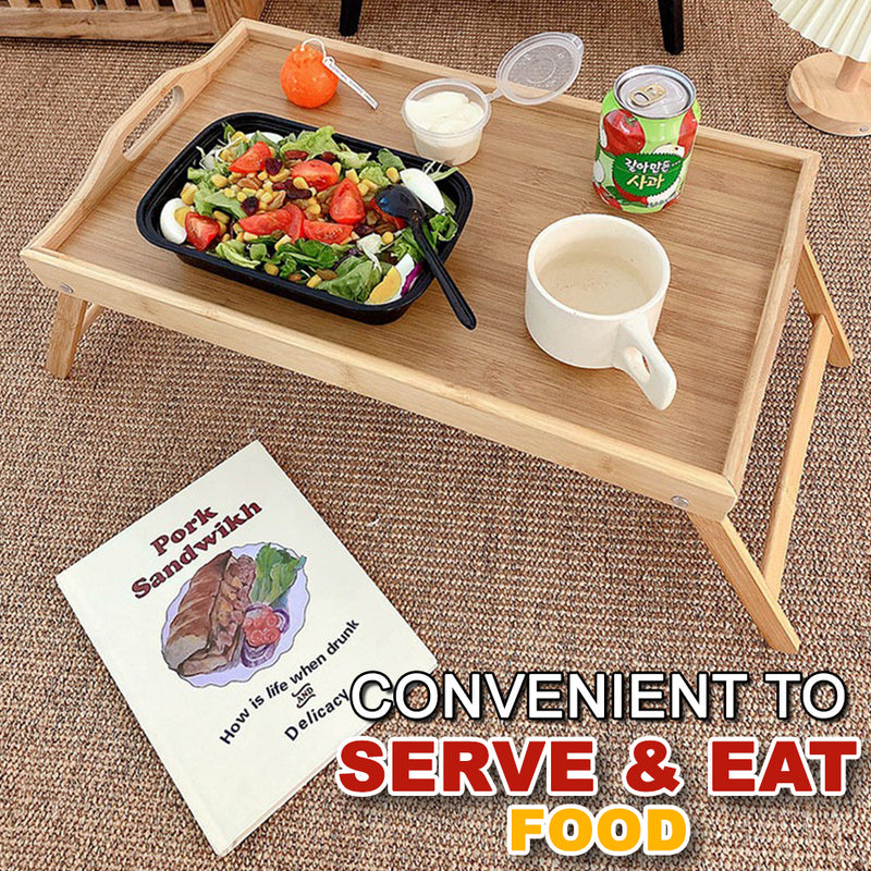 idrop WOODEN BAMBOO PALLET Foldable Lazy Table / Meja Lipat Kayu Buluh / 木质懒人桌子 [ 30CM x 50CM ]
