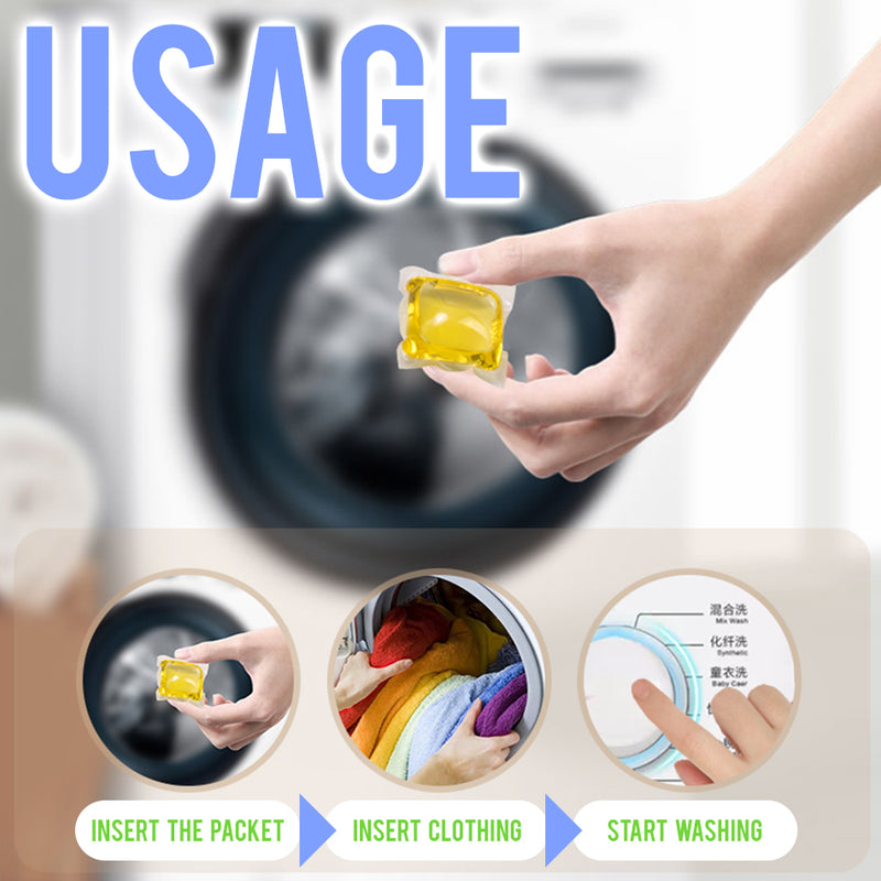 idrop Laundry Cleaning Fragrant Perfume Liquid Gel Soap Bead Packets [ 30pcs x 8g ]