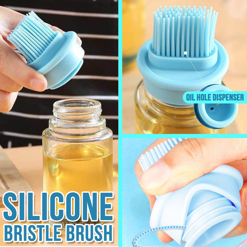 idrop [ 150ml ] Glass Oil Seasoning Bottle Dispenser with Silicone Rubber Bristle Brush