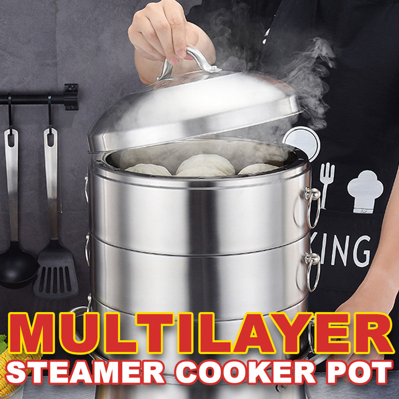 idrop [ 30CM ] 3 LAYER Multilayer Stainless Steel Kitchen Steamer Cooker / Periuk Memasak & Stim Bertingkat / 多层不锈钢厨房蒸锅炊具